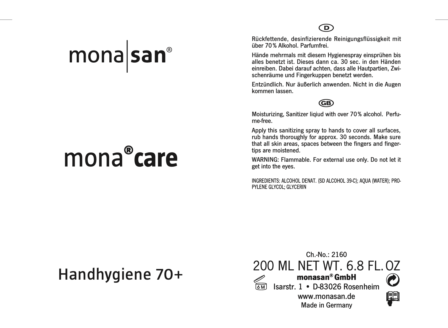 Etikett Mona Care