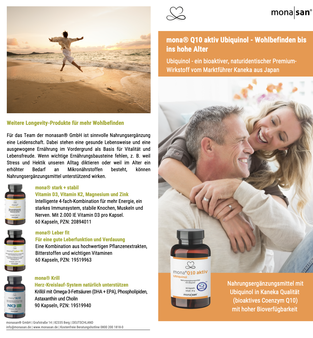 Produktinfo mona Q10 aktiv Ubiquinol