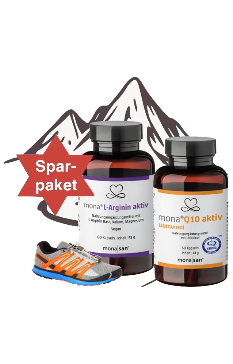 Gipfelstürmer-Sparpaket*<p class="titel-zusatz">mona<sup>®</sup> Q10 aktiv Ubiquinol, mona<sup>®</sup> L-Arginin aktiv</p>